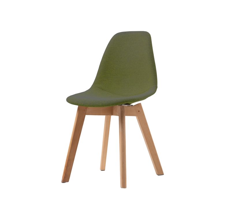 Lot De 4 Chaises Empilable Keeve En Tissu - Vert