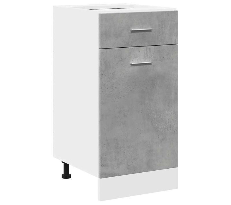 Meuble Bas De Cuisine - Armoire De Cuisine à Tiroir Gris Béton 40x46x81,5 Cm Aggloméré C29