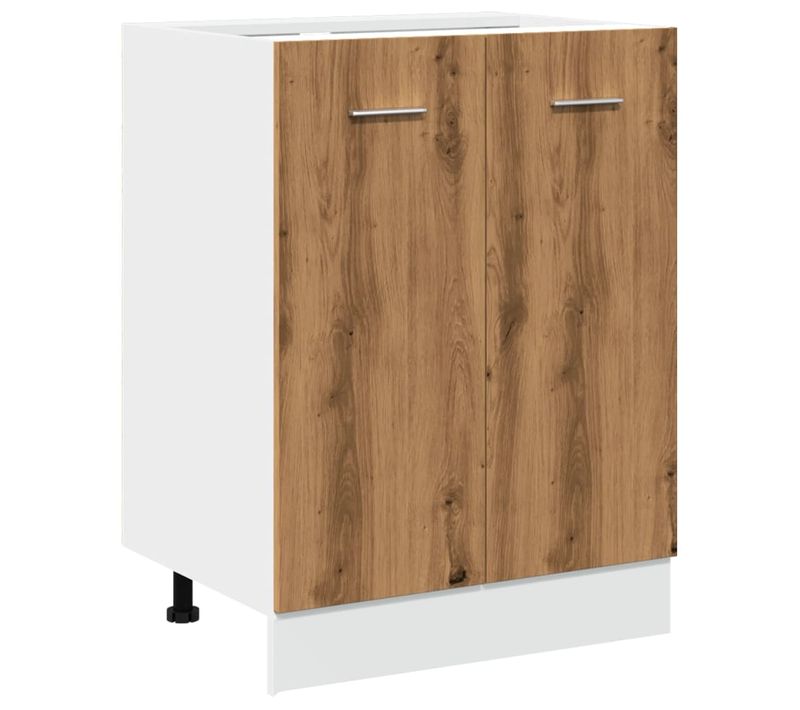 Meuble Bas De Cuisine - Armoire De Cuisine Chêne Artisanal 60x46x81,5 Cm C46