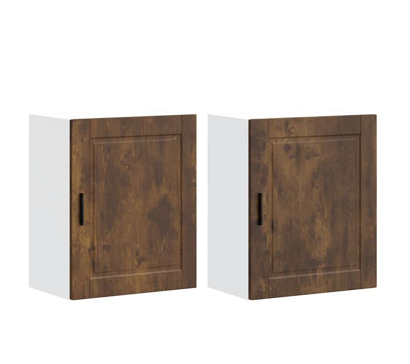 Lot De 2 Meubles Hauts De Cuisine - Armoires De Cuisine Chêne Fumé C419