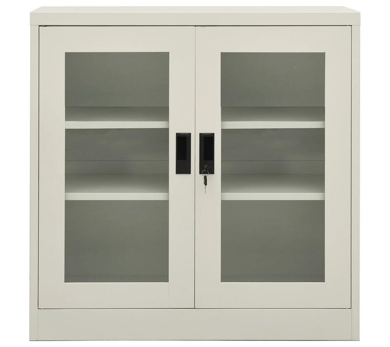 Armoire De Bureau - Rangement Bureau - Meuble Bureau Gris Clair 90x40x90 Cm Acier
