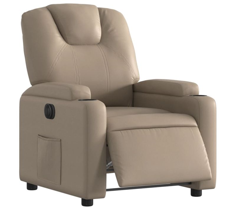 Fauteuil Relax - Fauteuil Inclinable Électrique Cappuccino Similicuir We413