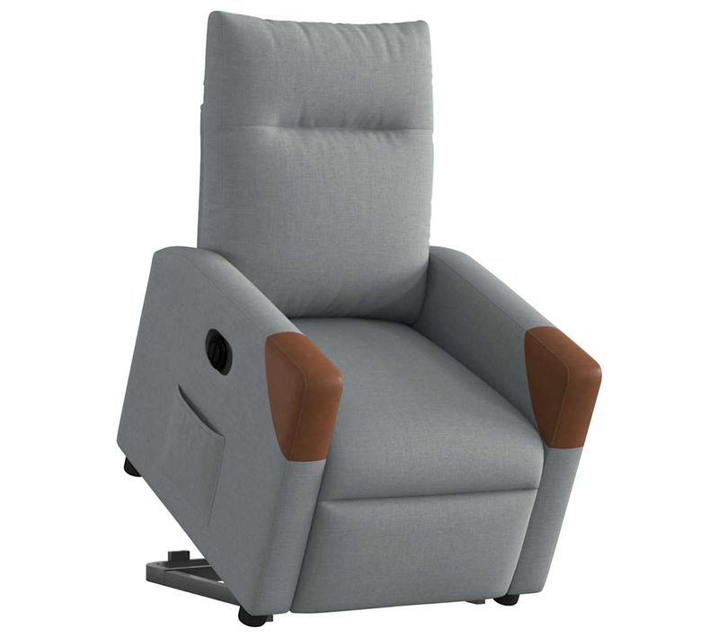 Fauteuil Relax - Fauteuil Inclinable Électrique Gris Clair Tissu We482
