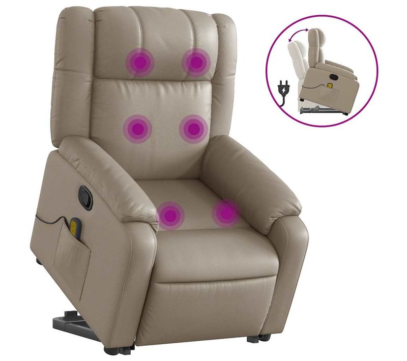 Fauteuil Relax - Fauteuil Inclinable - Fauteuil De Relaxation Cappuccino Similicuir We131