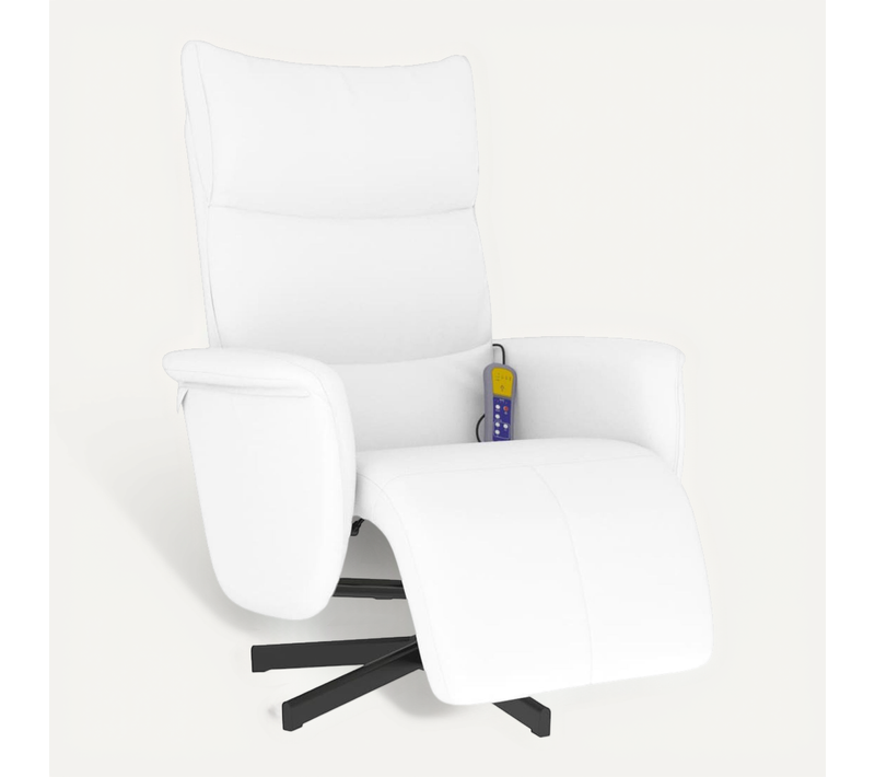 Fauteuil Relax - Fauteuil Inclinable Repose-pieds Blanc Similicuir We335