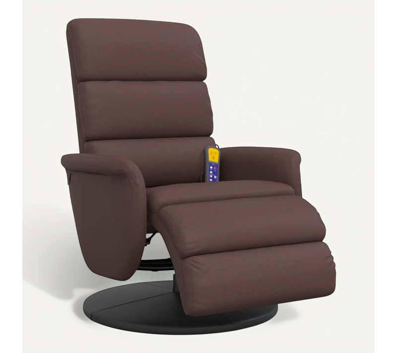 Fauteuil Relax - Fauteuil Inclinable Repose-pieds Marron Similicuir We346