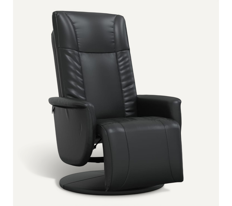 Fauteuil Relax - Fauteuil Inclinable Avec Repose-pieds Noir Similicuir We37