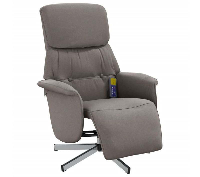 Fauteuil Relax - Fauteuil Inclinable Avec Repose-pieds Taupe Tissu We121