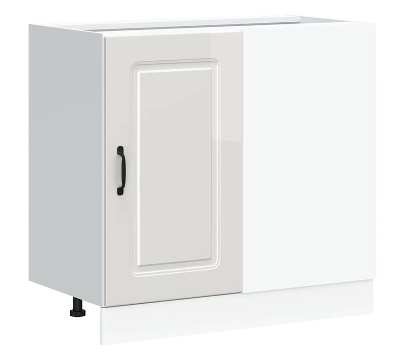 Meuble Bas De Cuisine Armoire De Cuisine - Blanc Brillant Bois Ingénierie Fr10431