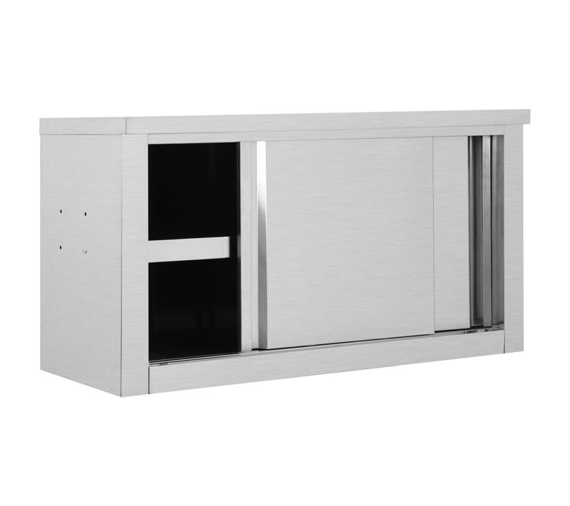 Meuble Bas De Cuisine - Armoire De Cuisine Avec Portes Coulissantes 90x40x50 Cm Inox Fr10368