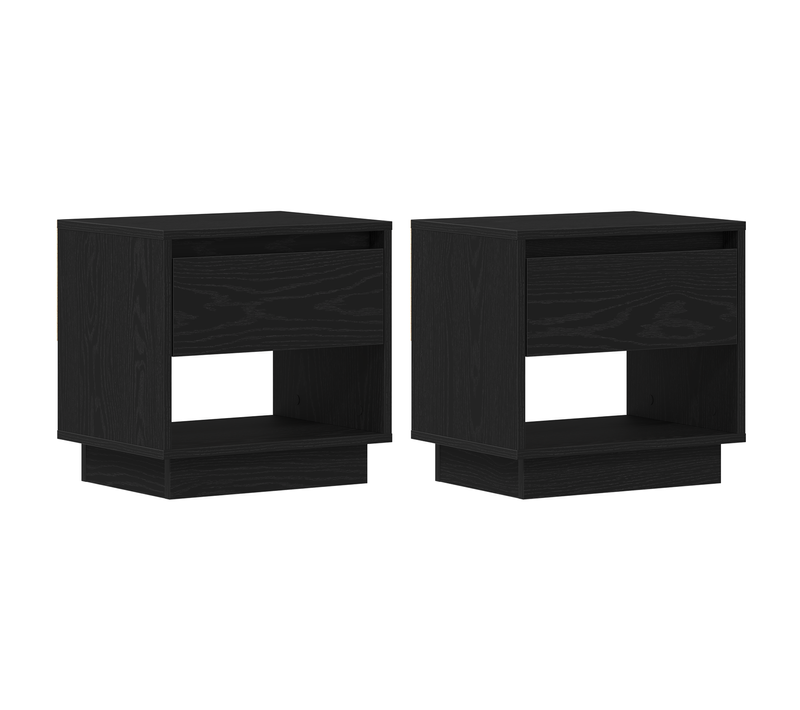 Lot De 2 Tables De Chevet Tables De Nuit - Chêne Noir 45x34x49 Cm Bois D'ingénierie Fr7346