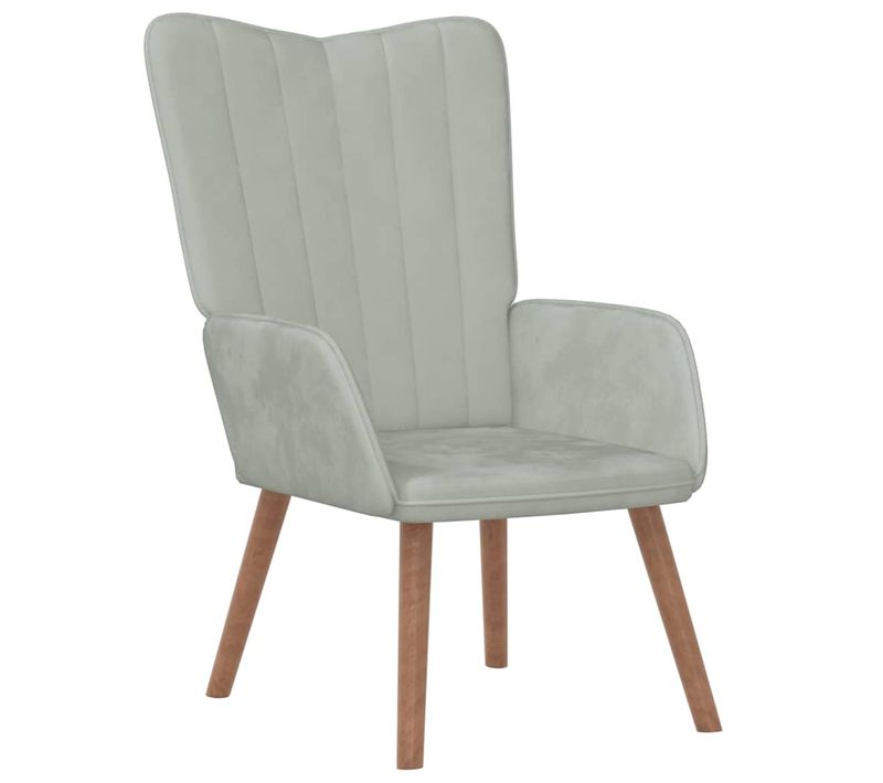 Fauteuil Fixe - Fauteuil De Salon Gris Clair Velours Fr36538