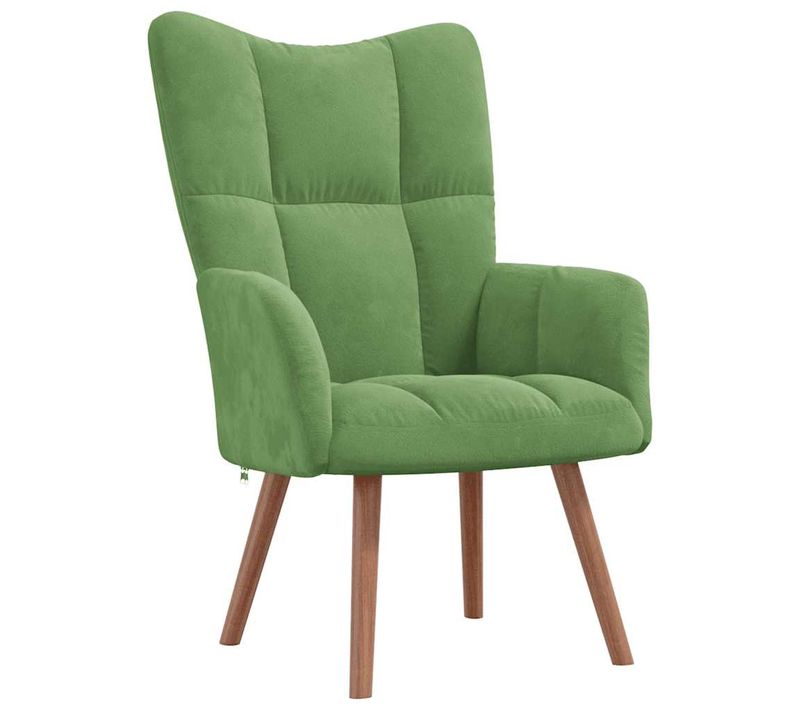 Fauteuil Fixe - Fauteuil De Salon Vert Clair Velours Fr36648