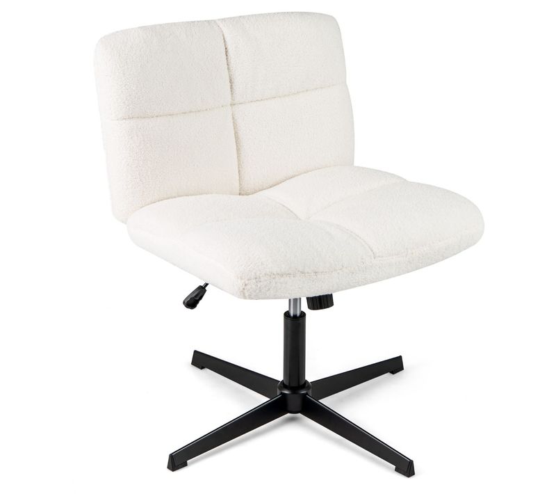 Chaise De Bureau à Hauteur Réglable Pivotante à 360° 73 X 64 X 78-92 Cm Blanc