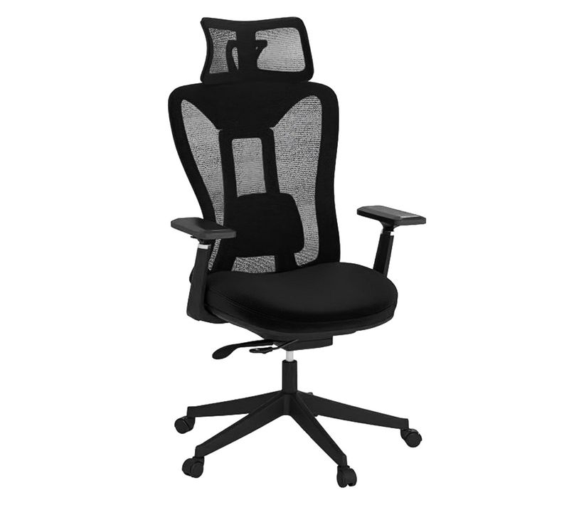 Chaise De Bureau Ergonomique Maille Chaise Exécutive Appui-tête Et Accoudoirs 3d Réglables Noir