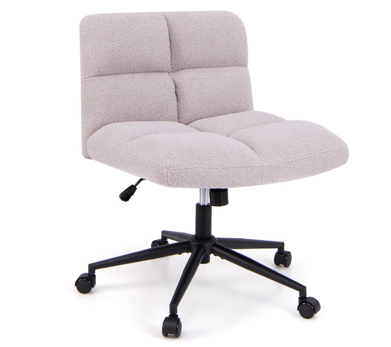 Chaise De Bureau Pivotant Hauteur Réglable Fauteuil De Bureau Sans Accoudoirs 73x69x79-87 Cm Gris