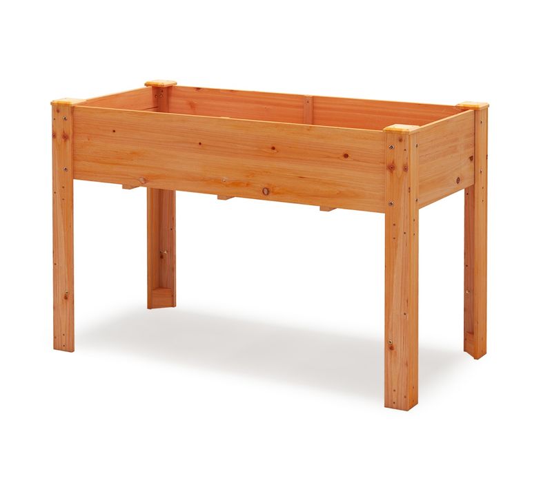 Jardinière Surélevé Bac à Fleurs Avec Trou De Drainage Bois 120x60x82cm Marron