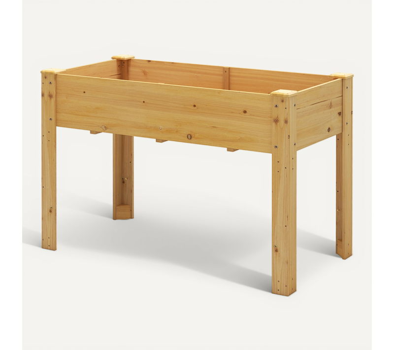 Jardinière Surélevé Bac à Fleurs Avec Trou De Drainage Bois 120x60x82cm Naturel