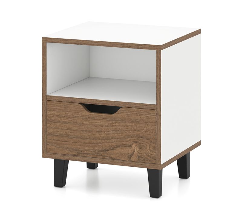 Table De Chevet Table De Nuit Moderne Avec Tiroir 37 X 33 X 44 Cm Naturel