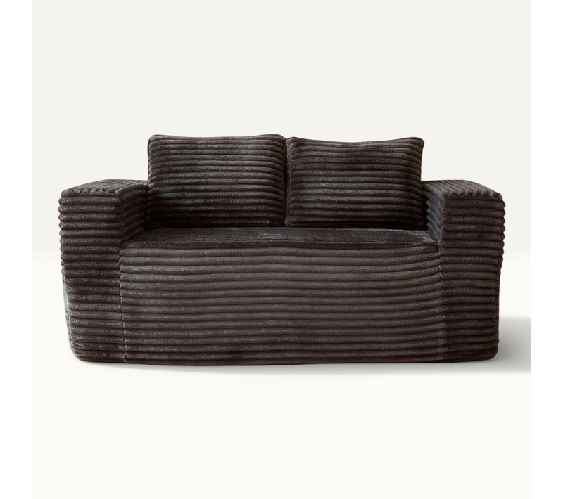 Canapé Compressé,canapé Deux Places, Sans Assemblage, Tissu Velours Côtelé, Gris