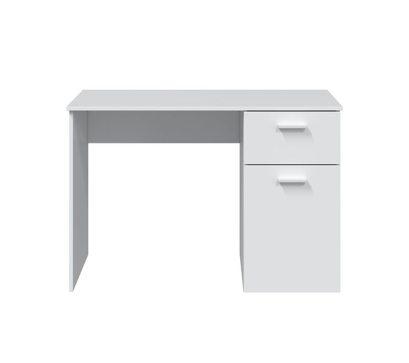 Bureau En Mélaminé Coloris Blanc Artik - Hauteur 73 X Longueur 108 X Profondeur 50 Cm