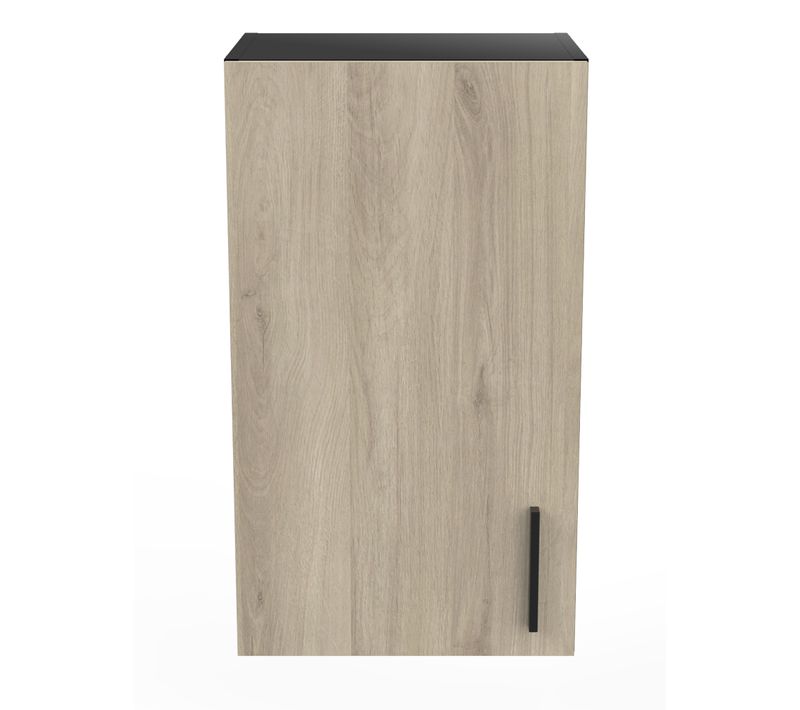 Meuble Haut De Cuisine Coloris Chêne Kronberg/Noir Mat - L. 40 X H. 70 X P. 30 Cm