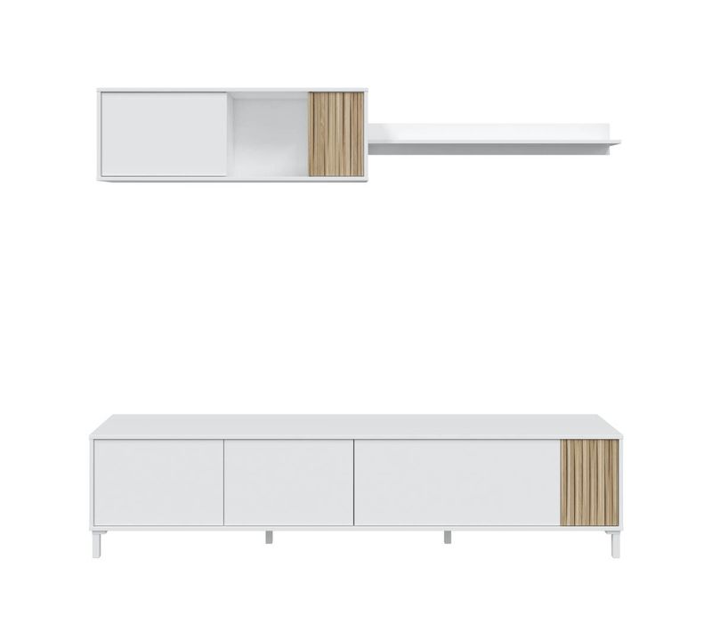 Ensemble De Séjour Avec Meuble TV Et Étagère Suspendue