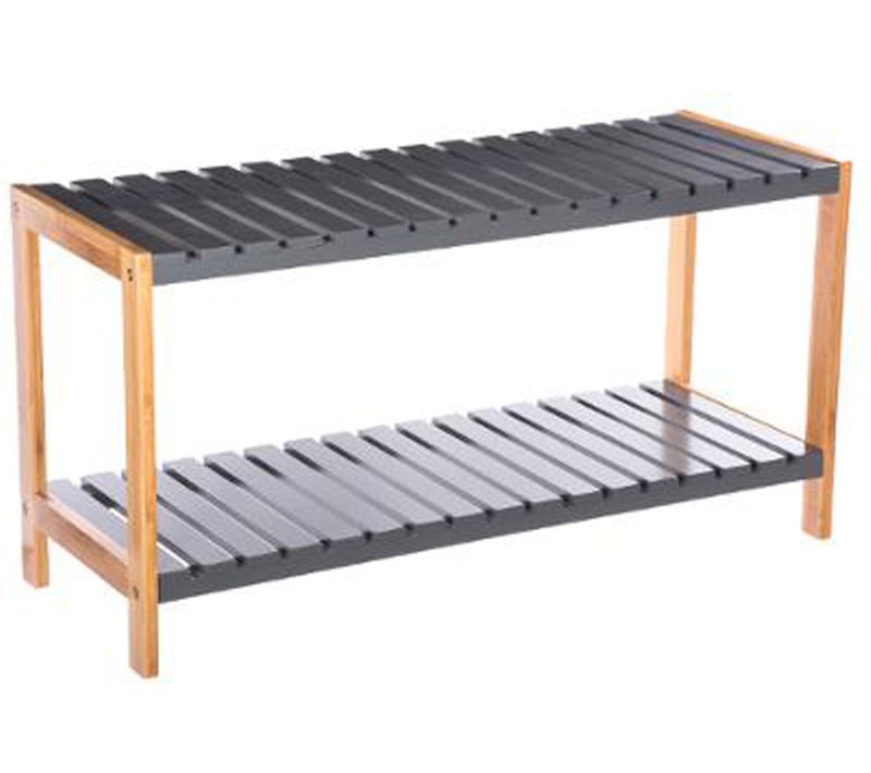 Etagère à Chaussures En Mdf Coloris Gris - Dim : L 70 X P 26 X H 36cm