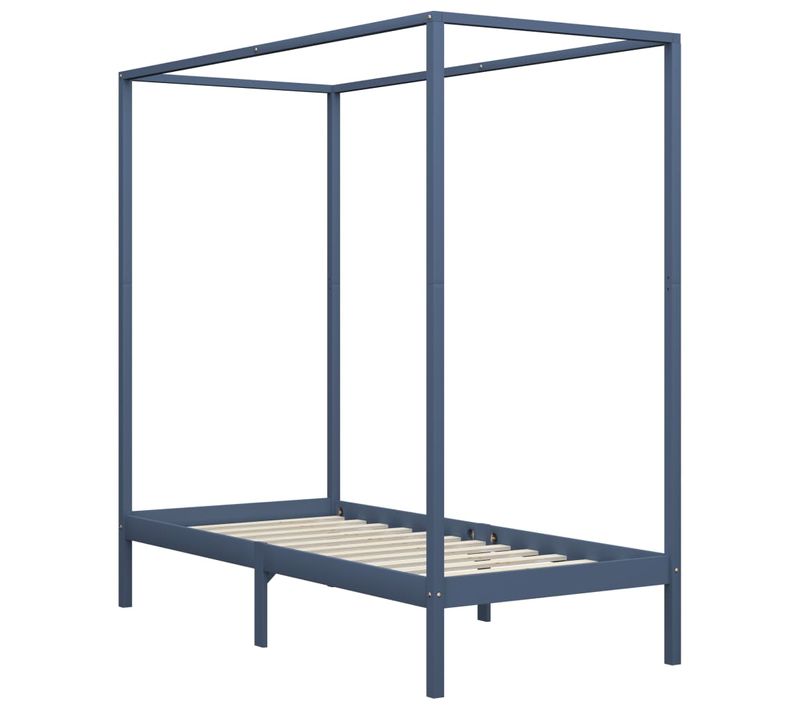 Lit Double Lit Adulte - Cadre De Lit à Baldaquin Sans Matelas Bois Massif 100x200 Cm E6
