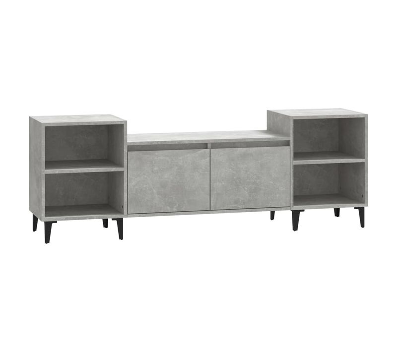 Meuble TV - Banc TV - Meuble De Rangement Gris Béton 160x35x55 Cm Bois D'ingénierie TV505