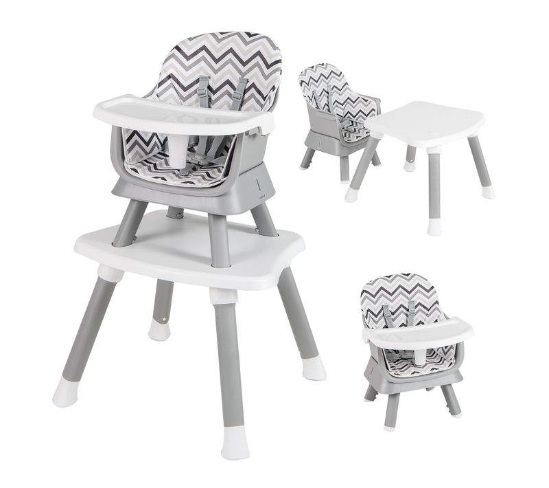 Chaise Haute Bébé Evolutive Avec Harnais à 5 Points 6-36 Mois Grisetblanc