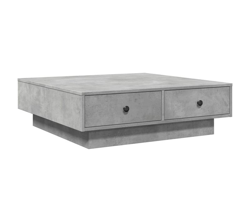 Table Basse Table De Salon - Gris Béton 90x90x28 Cm Aggloméré Fr86272