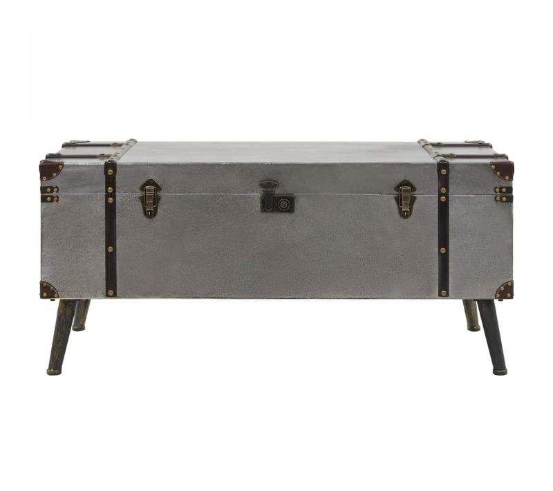 Table Basse - Table De Salon Mdf Et Aluminium 102x51x47,5 Cm