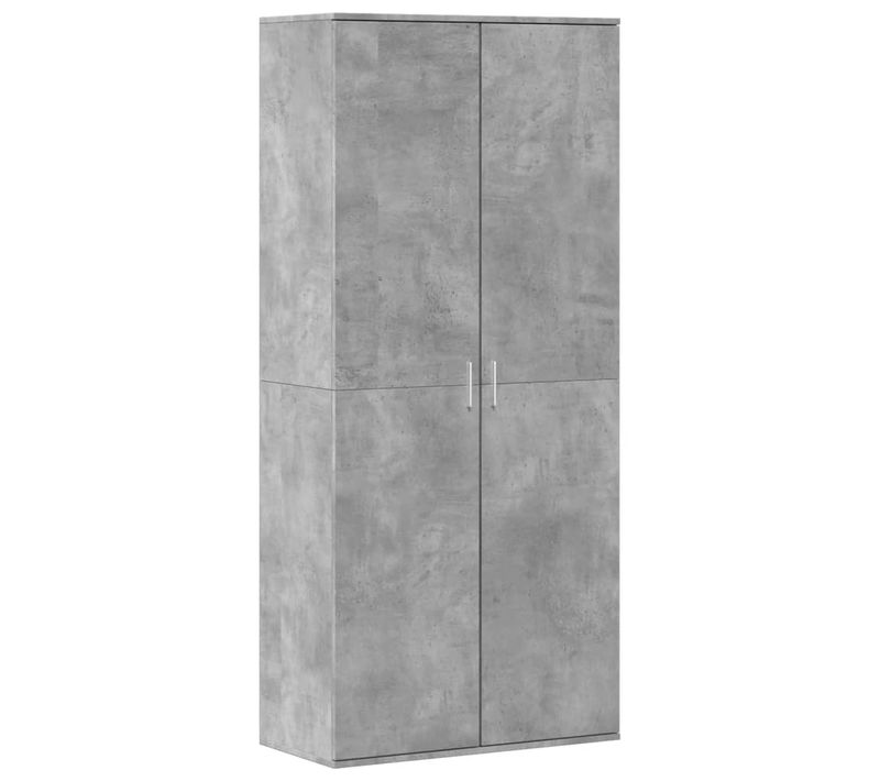 Armoire à Chaussures - Meuble à Chaussures Gris Béton 80x39x178 Cm Bois D'ingénierie E450