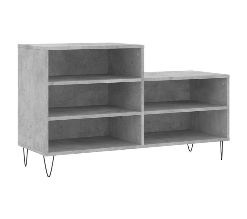 Armoire à Chaussures - Meuble à Chaussures Gris Béton 102x36x60 Cm Bois D'ingénierie E394