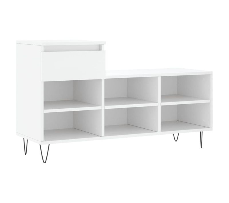 Armoire à Chaussures - Meuble à Chaussures Blanc 102x36x60 Cm Bois D'ingénierie E122