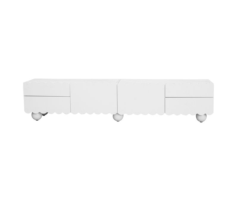 Meuble TV Moderne Banc TV Design Unique - 175 X 38 X 37 Cm Blanc 175x38x37cm