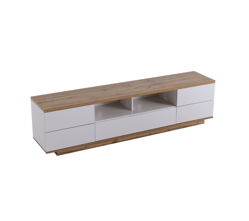 Meuble TV Classique Banc TV - 180x38x46cm Blanc Mdf
