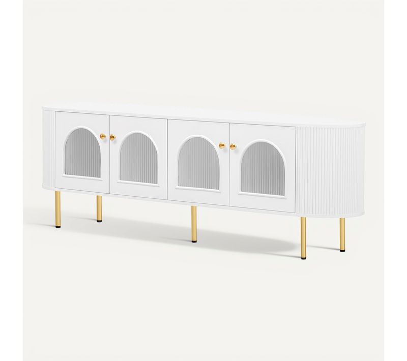 Meuble TV Banc TV - 170x35x55cm Blanc Mdf