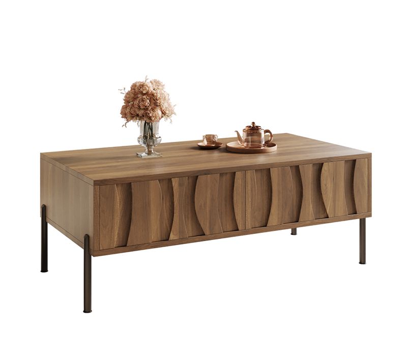 Table Basse Moderne De Style Rétro Table De Salon - 105x55x41cm Bois Mdf