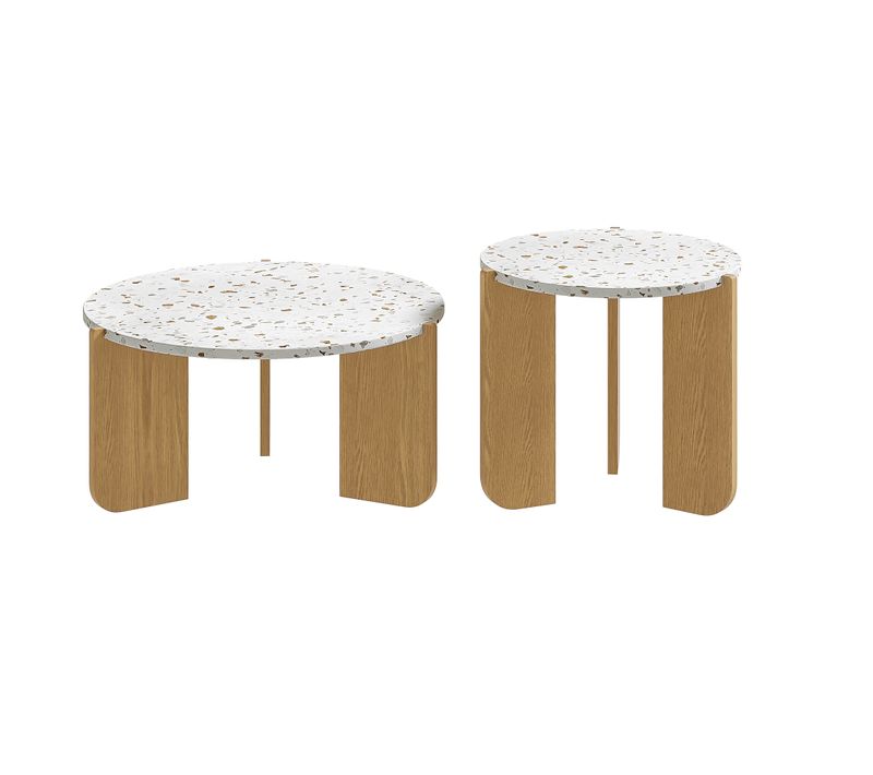 Ensemble De 2pcs Tables Basses Tables De Salon Modernes - Bois Mdf