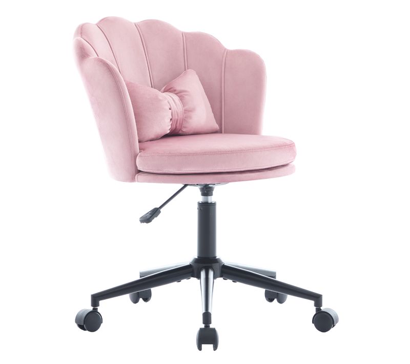 Chaise Dactylo Chaise Pivotant - En Forme De Pétale Hauteur Réglable 55x62x73cm Rose