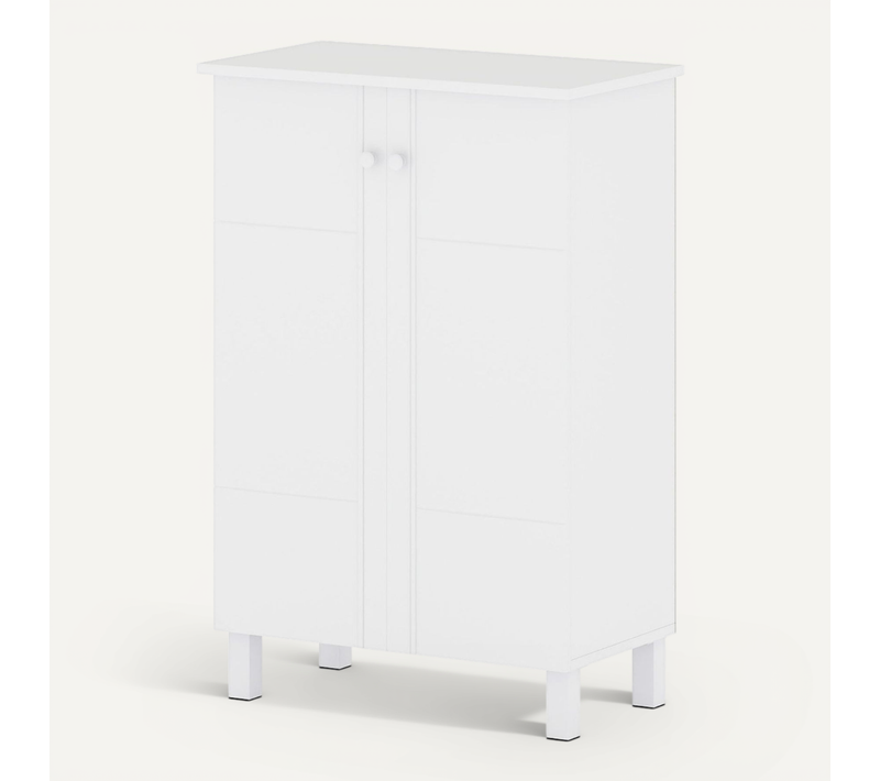 Meuble à Chaussures - Armoire à Chaussures à 4 Niveaux Avec 2 Portes 60 X 33,5 X 90 Cm Blanc