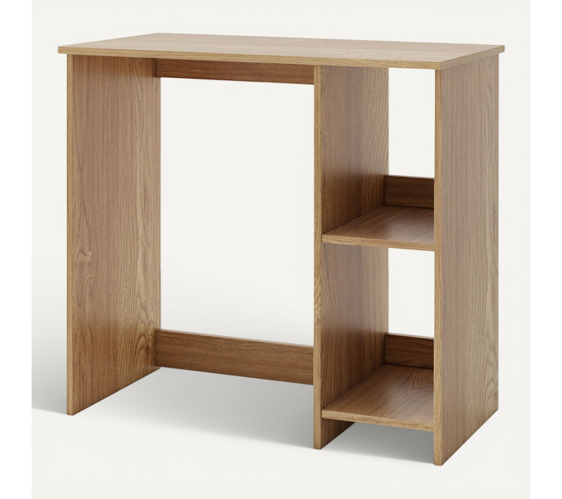 Bureau D'ordinateur Table De Travail 2 Compartiments Bureau Informatique 40 X 80 X74 Cm Naturel