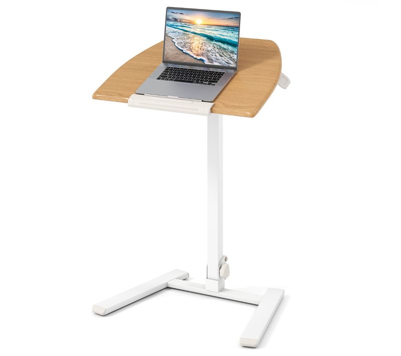 Bureau Sur Roulettes Pliable Table Roulante Pour Ordinateur Portable Avec Plateau Inclinable à 90°