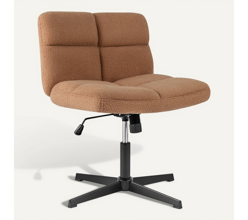 Chaise De Bureau à Hauteur Réglable Pivotante Assise Large Et Rembourrée Fibre Synthétique Marron