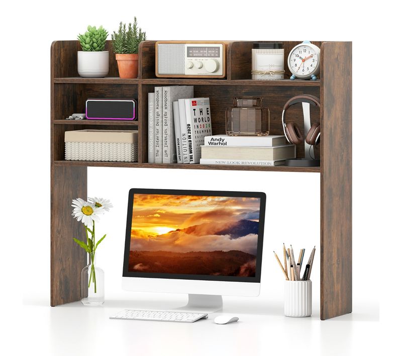 Étagère De Bureau Organisateur De Bureau à 3 Niveaux Pour Ordinateur 94x24x85cm Brun Rustique