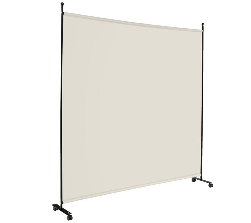 Paravent De Confidentialité à Roulettes Brise Vue Pour Intérieur Extérieur 184 X 184 Cm Blanc