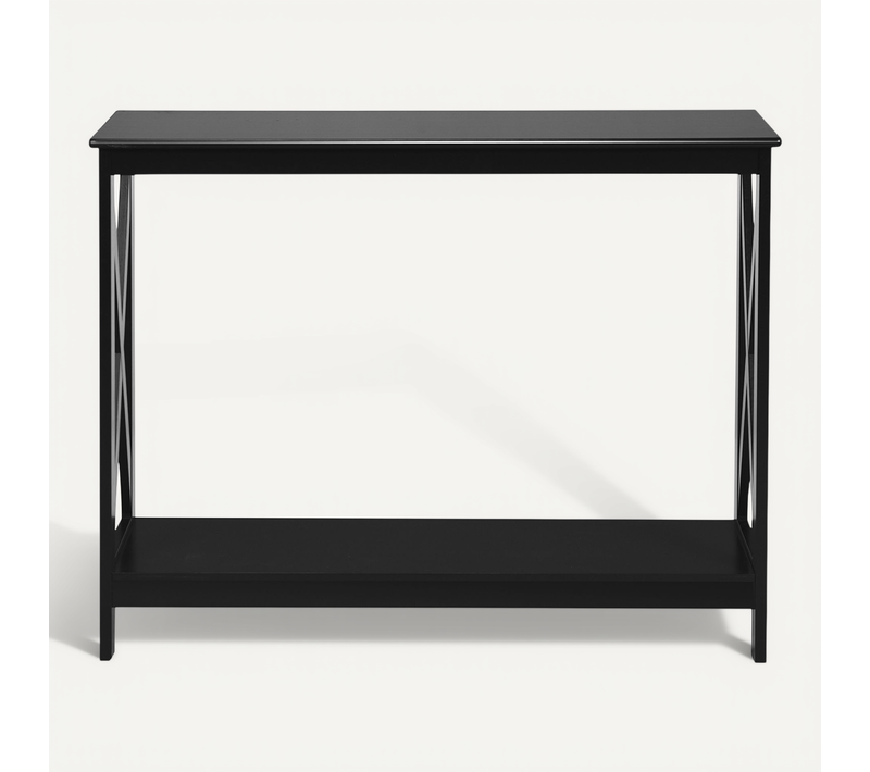 Table Console Table De Canapé Style Industriel 100 X 30 X 80 Cm Noir En Mdf De Haute Qualité
