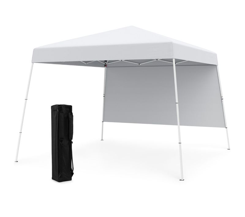 Tonnelle De Jardin 3x3m Tente Réception Pliant Avec Sac à Dos Portable Protection Solaire Blanc
